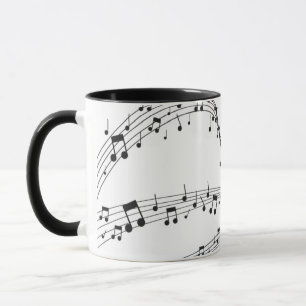 Schwarz-Weiß-Musiknote-Mustermusiker Tasse