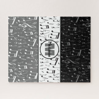 Schwarz-Weiß-Musiknote Puzzle