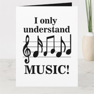 Schwarz-Weiß-Musiknoten-Musikerkarten zum Geburtst Karte