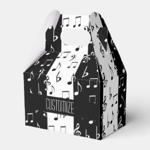Schwarz-Weiß-Musikstreifen-Gable-Bevorzugung-Box Geschenkschachtel