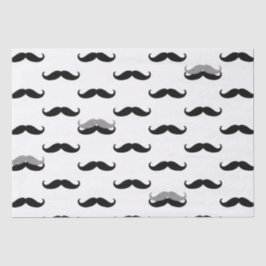 Schwarz-Weiß-Mustaches Seidenpapier