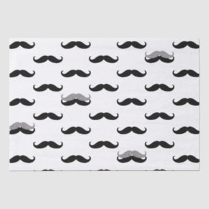 Schwarz-Weiß-Mustaches Seidenpapier