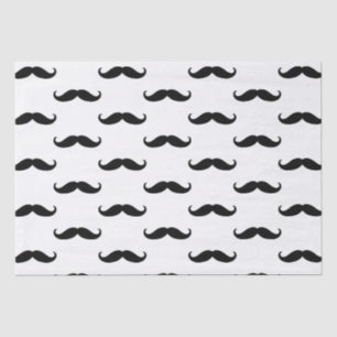 Schwarz-Weiß-Mustaches Seidenpapier