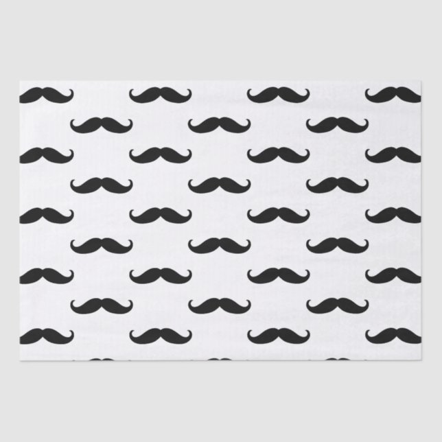 Schwarz-Weiß-Mustaches Seidenpapier (Vorderseite)