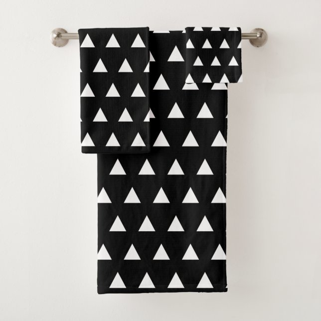 Schwarz-Weiß-Muster Badhandtuch Set (Insitu)