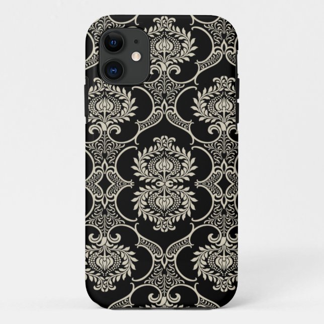 Schwarz-Weiß-Muster Damask iPhone 5 Fall Case-Mate iPhone Hülle (Rückseite)