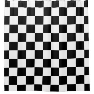 Schwarz-Weiß-Muster-Duschvorhang Duschvorhang