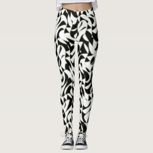 Schwarz-Weiß-Muster für Abstraktes Fraktal Leggings