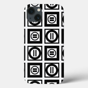 Schwarz-Weiß-Muster für Gleichzeichen Case-Mate iPhone Hülle