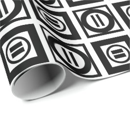Schwarz-Weiß-Muster für Gleichzeichen Geschenkpapier
