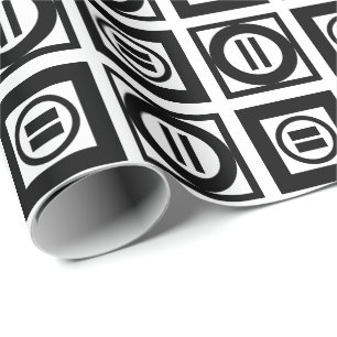 Schwarz-Weiß-Muster für Gleichzeichen Geschenkpapier