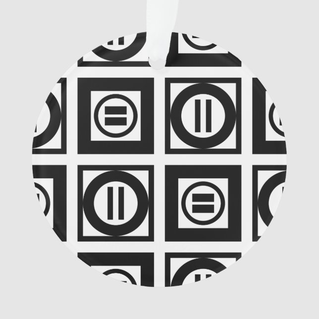 Schwarz-Weiß-Muster für Gleichzeichen Ornament (Vorderseite)