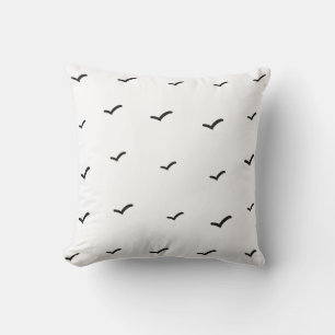 Schwarz-Weiß-Muster für Minimalistische Vögel/Druc Kissen