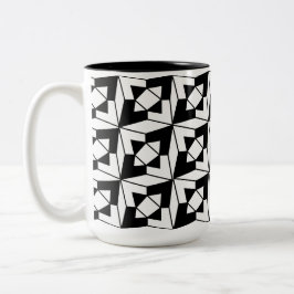 Schwarz-Weiß-Muster für moderne Geometrie Zweifarbige Tasse