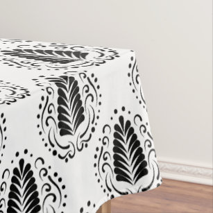 Schwarz-Weiß-Muster für moderne, stilvolle Damaske Tischdecke