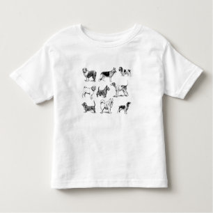 Schwarz-Weiß-Muster für Vintage Hunde Kleinkind T-shirt
