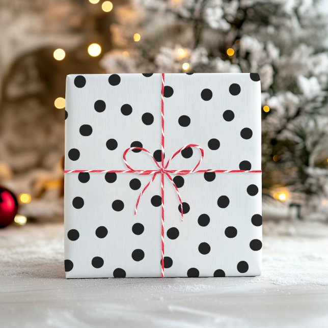 Schwarz-Weiß-Muster Geschenkpapier Set (Black and White Modern Dots Patterns Wrapping Paper Sheets)