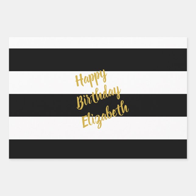 Schwarz-Weiß-Muster Geschenkpapier Set (Vorderseite)