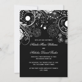 Schwarz/Weiß-Muster - Hochzeitsankündigung Einladung