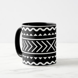 Schwarz-Weiß-Muster Kunstvolles Design Tasse