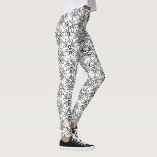 Schwarz-Weiß-Muster Leggings