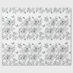 Schwarz-Weiß-Muster Minimalistisch Moderne Geschenkpapier