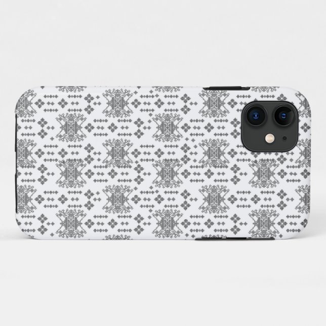 Schwarz-Weiß-Muster mit weißem Hintergrund Case-Mate iPhone Hülle (Rückseite (Horizontal))