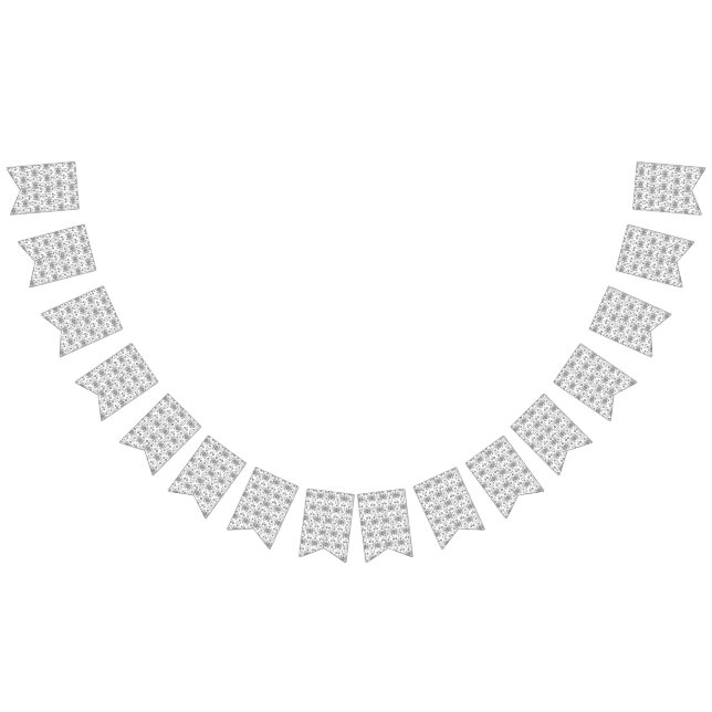 Schwarz-Weiß-Muster mit weißem Hintergrund Wimpelkette (Alle)
