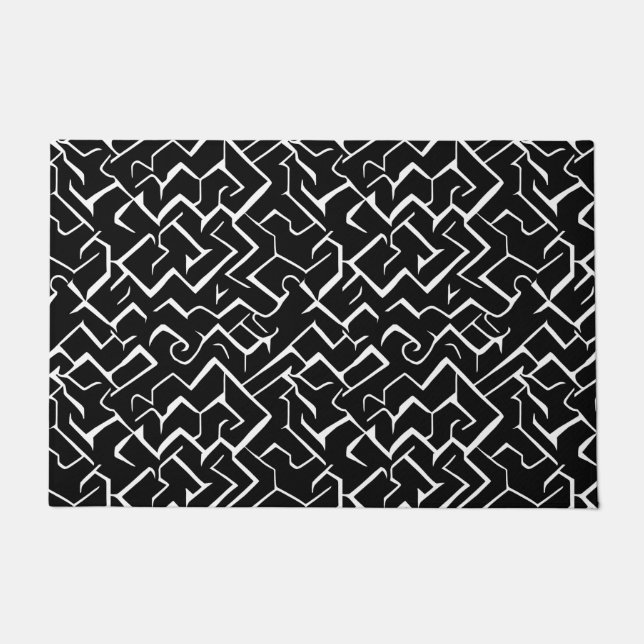 Schwarz-Weiß-Muster | Moderne Gotik Fußmatte (Vorderseite)