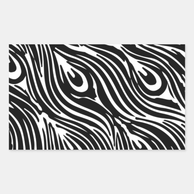 Schwarz-Weiß-Muster Rechteckiger Aufkleber (Vorderseite)
