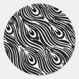 Schwarz-Weiß-Muster Runder Aufkleber