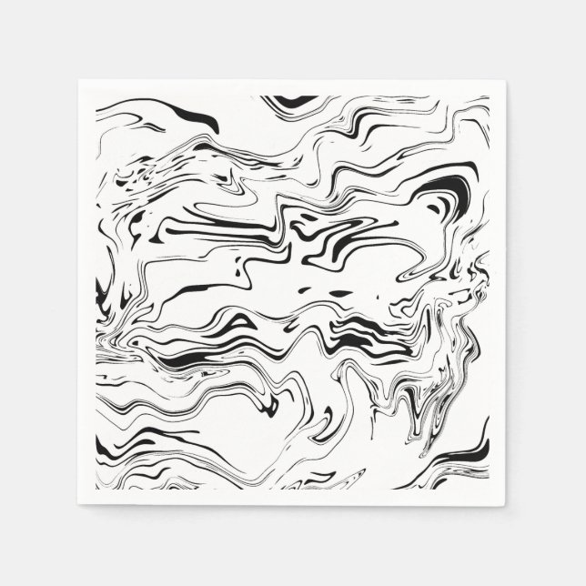 Schwarz-Weiß-Musterpapier Napkins Serviette (Vorderseite)