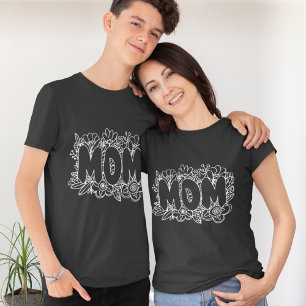 Schwarz-Weiß-Muttertag T-Shirt