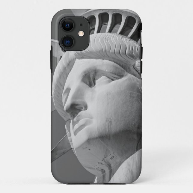 Schwarz-Weiß-Nah-up-Freiheitsstatue Case-Mate iPhone Hülle (Rückseite)
