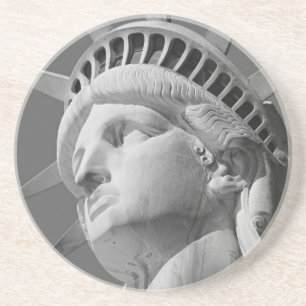 Schwarz-Weiß-Nah-up-Freiheitsstatue Sandstein Untersetzer