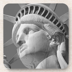 Schwarz-Weiß-Nah-up-Freiheitsstatue Untersetzer