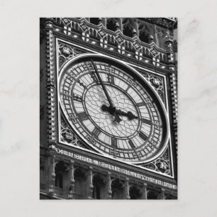 Schwarz Weiß Nahaufnahme Big Ben Uhrturm Postkarte