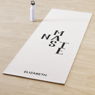 Schwarz-Weiß-Namaste-Reversible Personalisiere Yogamatte