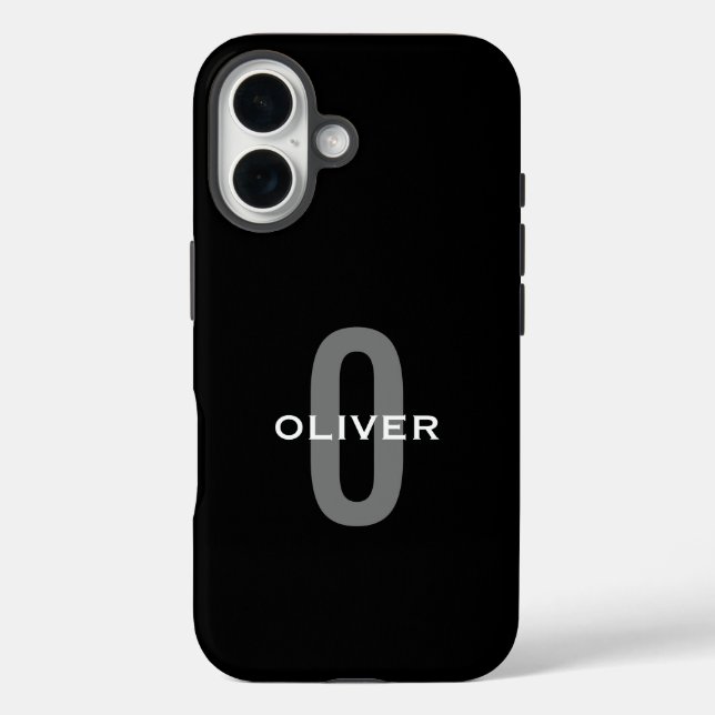 Schwarz-Weiß-Name der personalisierten Monogramm Case-Mate iPhone Hülle (Rückseite)