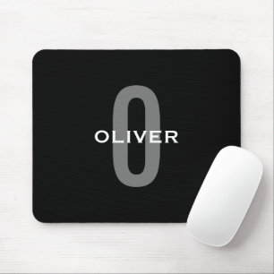 Schwarz-Weiß-Name der personalisierten Monogramm Mousepad
