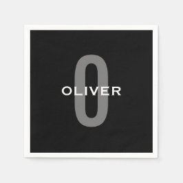 Schwarz-Weiß-Name der personalisierten Monogramm Serviette