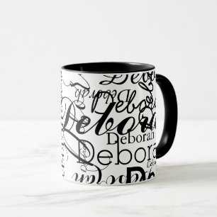 Schwarz-Weiß-Namen Tasse