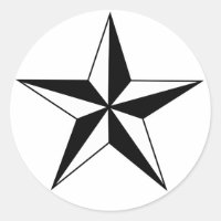 Schwarz-Weiß-Nautical-Star-Sticker