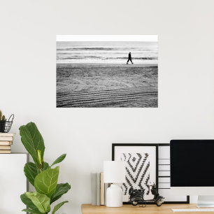 Schwarz-Weiß-Nautikfoto - Strand Seascape Poster