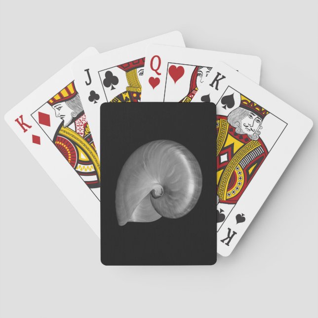 Schwarz-Weiß-Nautilus-Muschel Spielkarten (Rückseite)