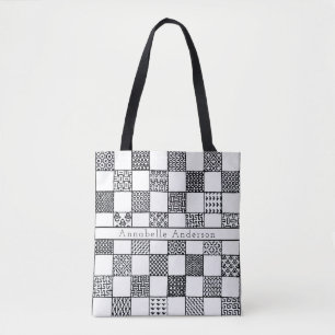 Schwarz-Weiß-Needlepoint personalisiert