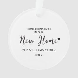 Schwarz & Weiß Neue Zuhause Erste Weihnachtsfeier Ornament
