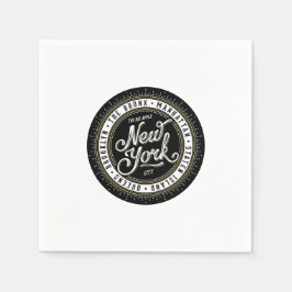 Schwarz-Weiß-New-York-City-Logo Serviette