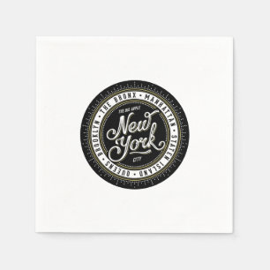 Schwarz-Weiß-New-York-City-Logo Serviette
