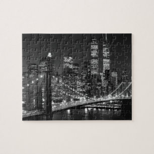 Schwarz & Weiß New York City Nacht Puzzle
